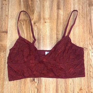 Rust lace bralette w/ adjustable straps